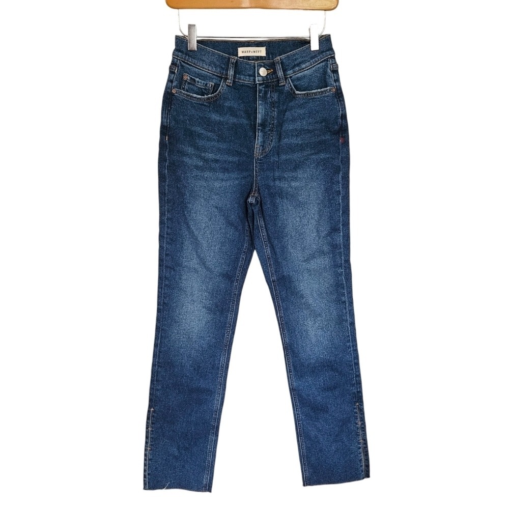 Warp + Weft MAB Slim Straight Side‎ Slit Jeans 26 High Waisted